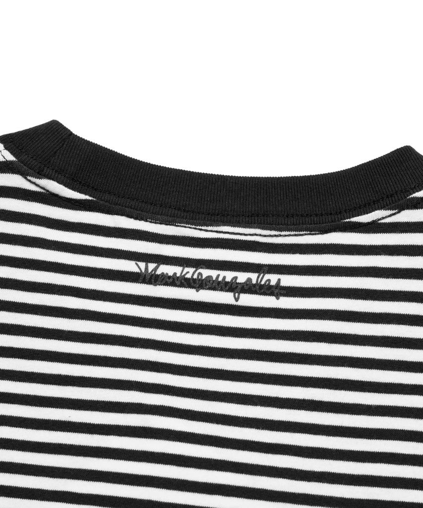 MARK GONZALES Angel Wappen Striped Short Sleeve T-Shirt - Black