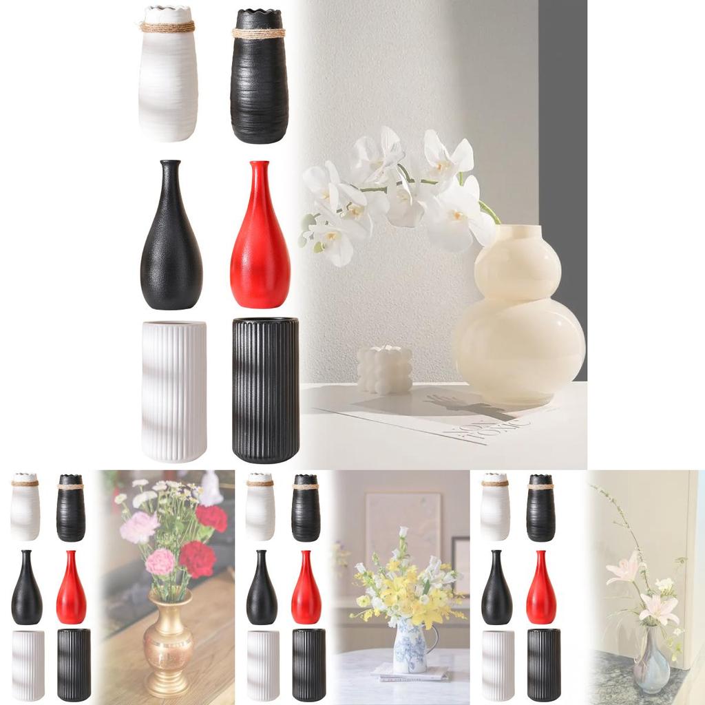 Современная минималистичная керамическая ваза с глазурованным покрытием для домашнего интерьера и офисного декора
