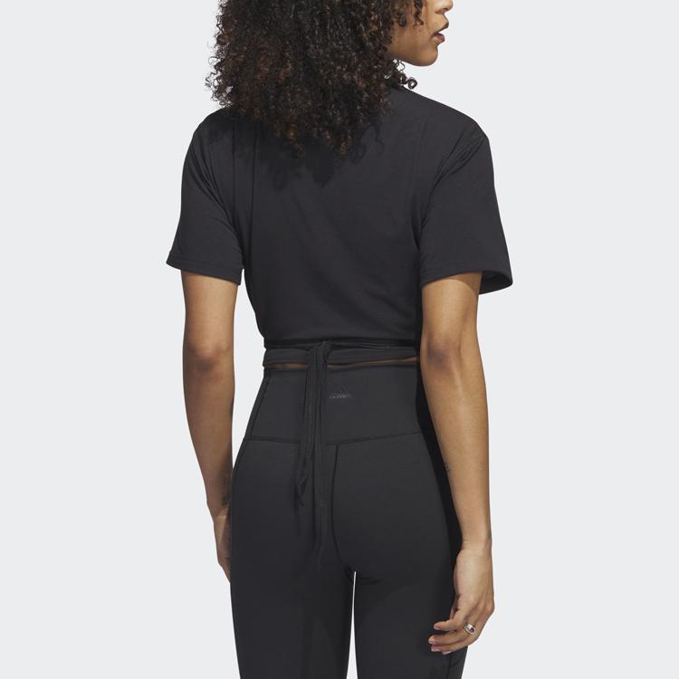 Adidas Yoga T Shirts Women's Black Crew Neck Moderate HS8115