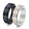 New Star Moon Luminous Rotatable Ring Stainless Steel Women's Fragrance Ring Jewelry