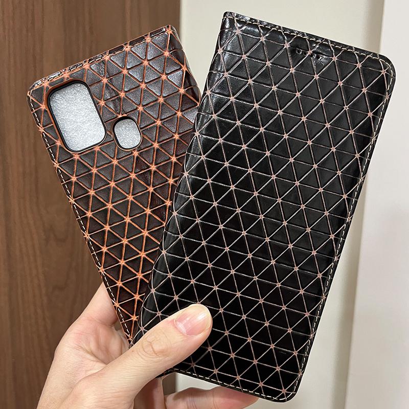 Magnet Genuine Leather Skin Flip Wallet Book Phone Case Cover on For Samsung Galaxy M12 M21 M31 M31s Global M 12 31 21 64/128 GB