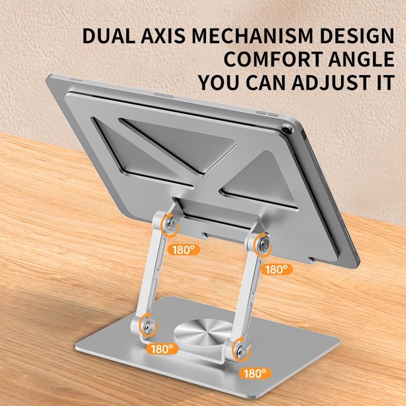 360° Rotating Tablet Steel Stand Desktop Heightening Folding Painting Suitable for Notebook Tablet Learning Machine Stand