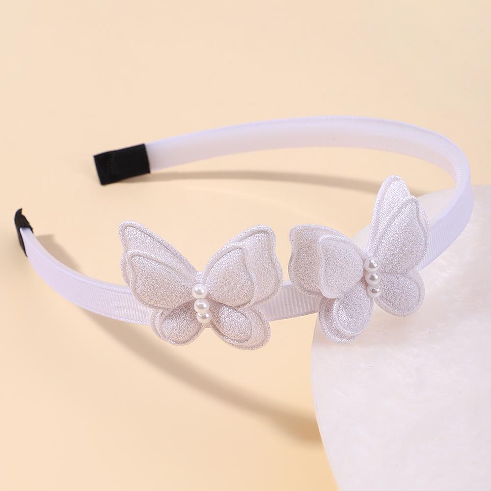 1PC Exquisite Butterfly Hairband Simulated Pearl Children's Hair Hoop Daily Hair Binding Lovely Girl Accessories Gift