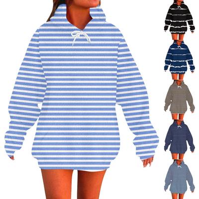 Женская мода повседневная толстовка с капюшоном с длинным рукавом и круглым вырезом с принтом и карманами