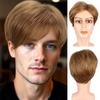 Synthetic Blonde Short Wig Ombre Curly Wigs for Men Natural Curly Hair Male Wig with Bangs Daily Cosplay Man Halloween Costume