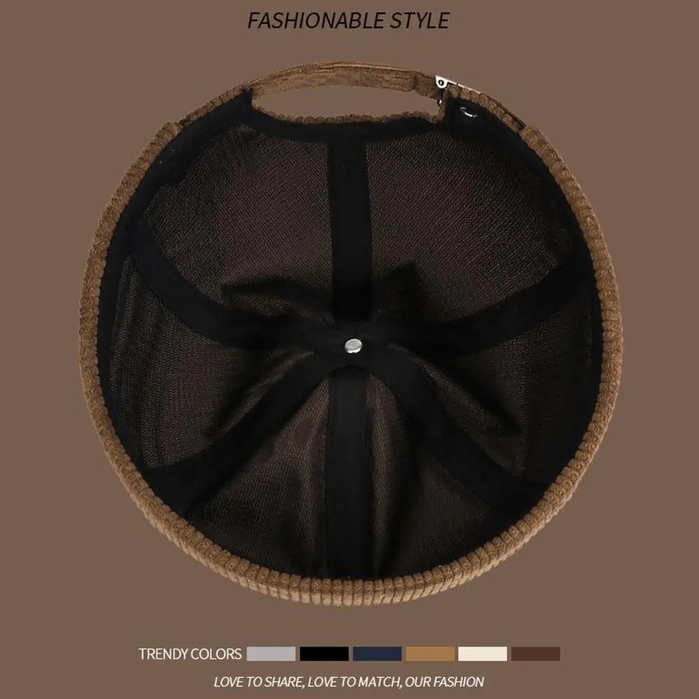 Retro Corduroy Brimless Cap Streetwear Landlord Hat Vintage Beanie Docker Caps Men Women