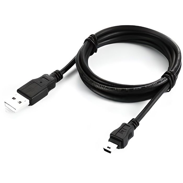 USB Cable - PS3 - Controller Recharge - 1.80 M - Mini USB - Black