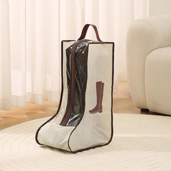 1/2Pcs Shoe Storage Bags with Handle Zipper Closure Transparent Visual Design Waterproof Dustproof