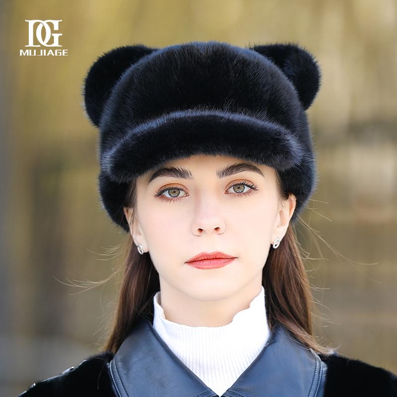 Mink Fur Hat Women's Winter Thickened Cute Cat Ear Hat Fashion Foreign Winter Cap