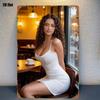 Винтажный портрет европейской женщины Металлическая табличка 8x12 дюймов Декор стены кафе, дома Оловянная табличка