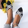 Women's Pointed Toe Flat Shoes Solid Color Knitted Slip On Shoes Casual Breathable Ballet Flats Women Flat Shoes Women