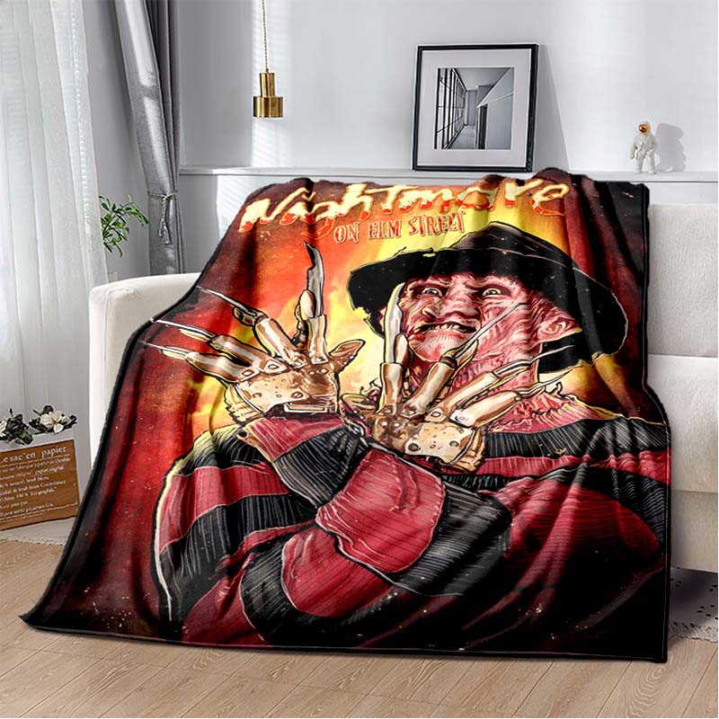 Одеяло с персонажем фильма ужасов, одеяло с изображением мультфильма «Джейсон Фрайдей», фланелевое одеяло на Хэллоуин для спальни, гостиной, дивана