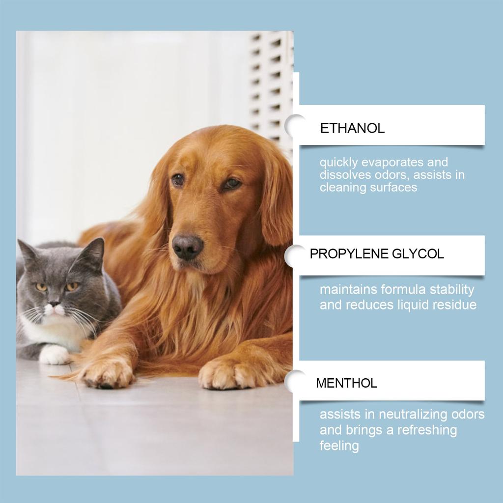 Дезодорирующий спрей для домашних животных для удаления запаха питомца, спрей сухой и свежий, удобный спрей для кошек и собак 280 мл