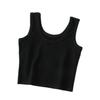 Женская черная майка-борцовка: Топ без рукавов, облегающего кроя, укороченный, для весны/лета