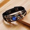 Zodiac Luminous Leather Bracelet Set: 12 Constellations, Beaded, Braided, Buckle Closure