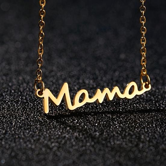 Регулируемая элегантная цепочка-звенья женское колье с подвеской-буквой Mama для Дня матери