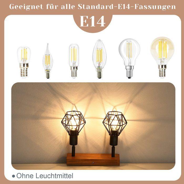 Spot de plafond - NETTLIFE - Spot 2 ampoules - Noir - Culot E14 - Orientable 350°