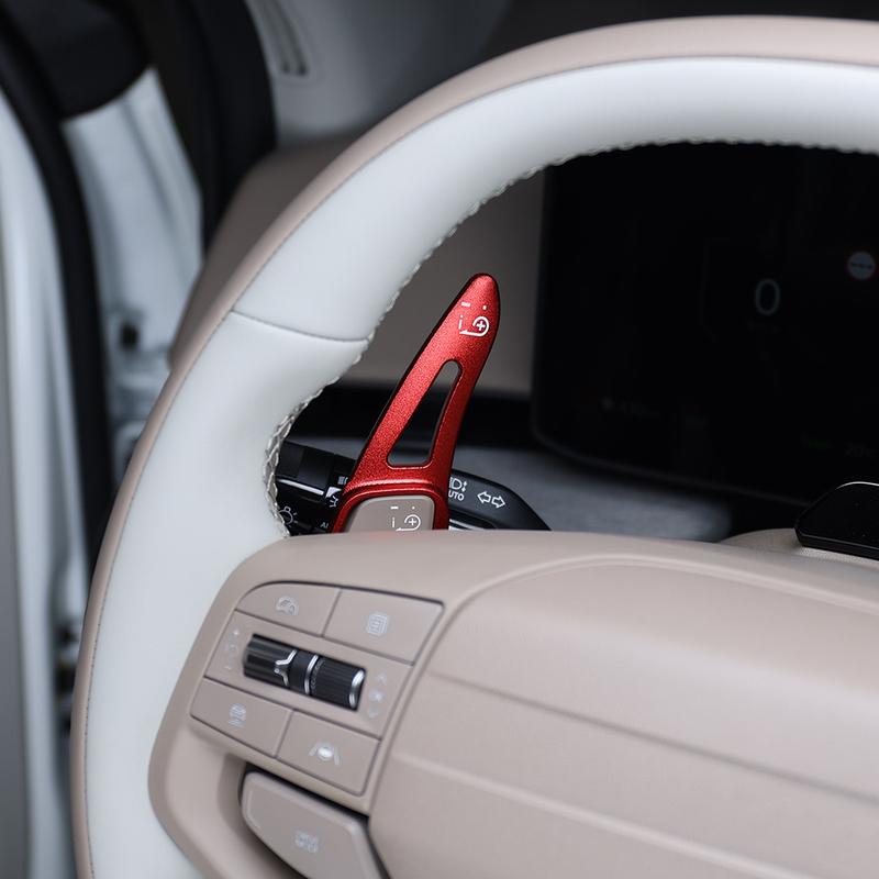 For Kia EV4 2025 2026 2PCS Silver Red Aluminum Alloy Steering Wheel Paddle Shifter Gear Shift Extension Interior Accessories