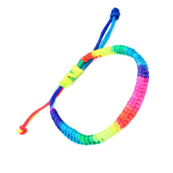 Women's Nightclub Rainbow Fluorescent Colorful Braided Woven Bracelet