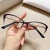 Women High Quality  Glasses Frame Fashion Gradient Color Metal Legs Flat Mirror Spring Hinge Prescription Glasses