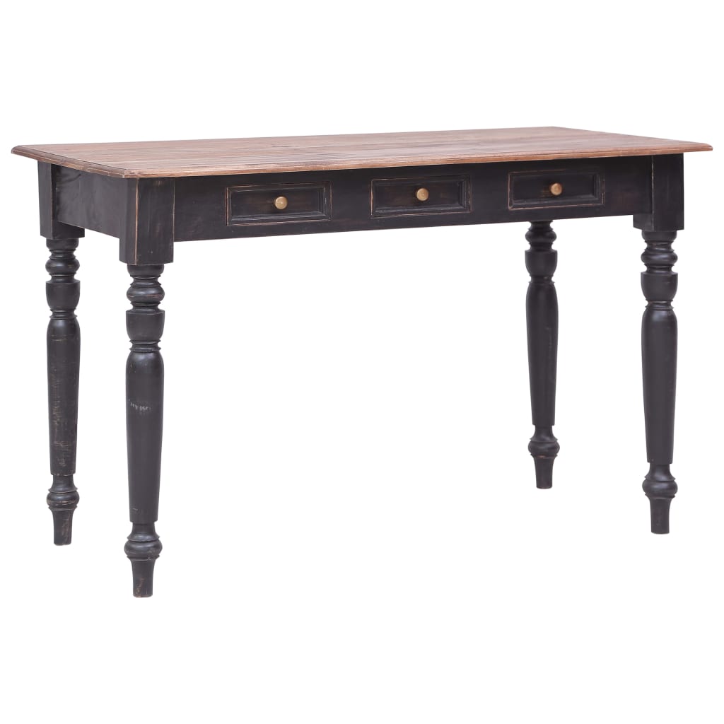 Desk with 3 Drawers 117*57*75 cm Solid Mahogany Wood