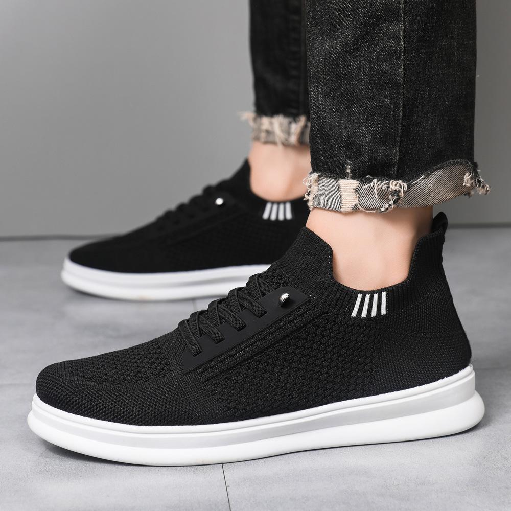 Men's Shoes Summer Breathable Fly-woven Mesh Shoes Soft Sole One Pedal Thin Casual Shoes Men's Trendy Shoes