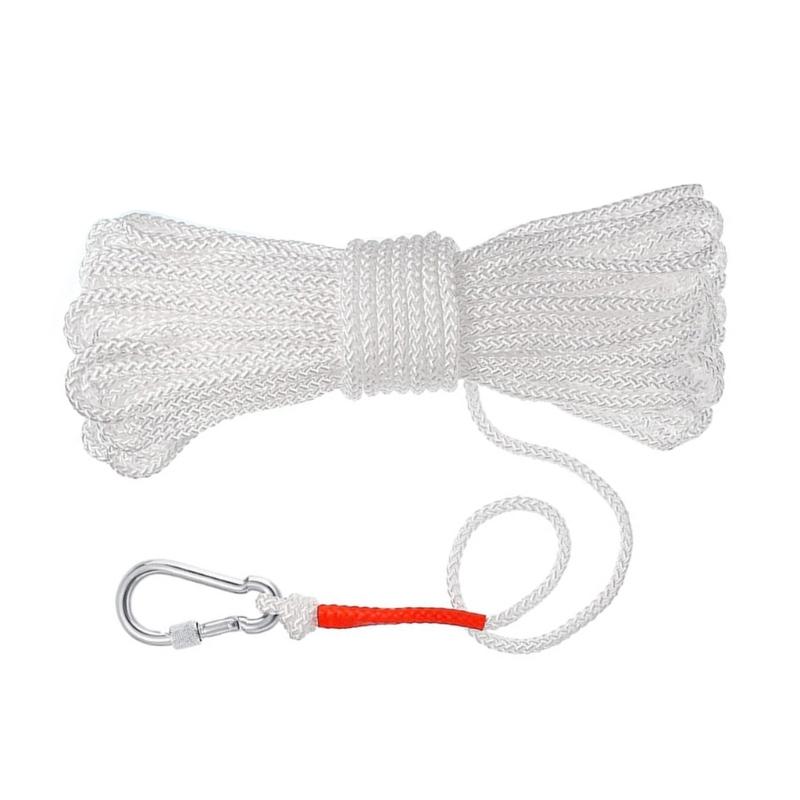 Rescues Climbing Rope Braided Rope Life Buoy Rope with Spring Hook for Ring Buoy