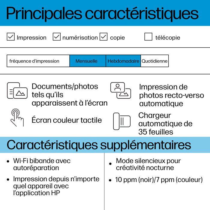 Imprimante tout-en-un HP Envy 6530e Jet d'encre couleur - Copie Scan - 3 mois d'Instant ink inclus avec HP+
