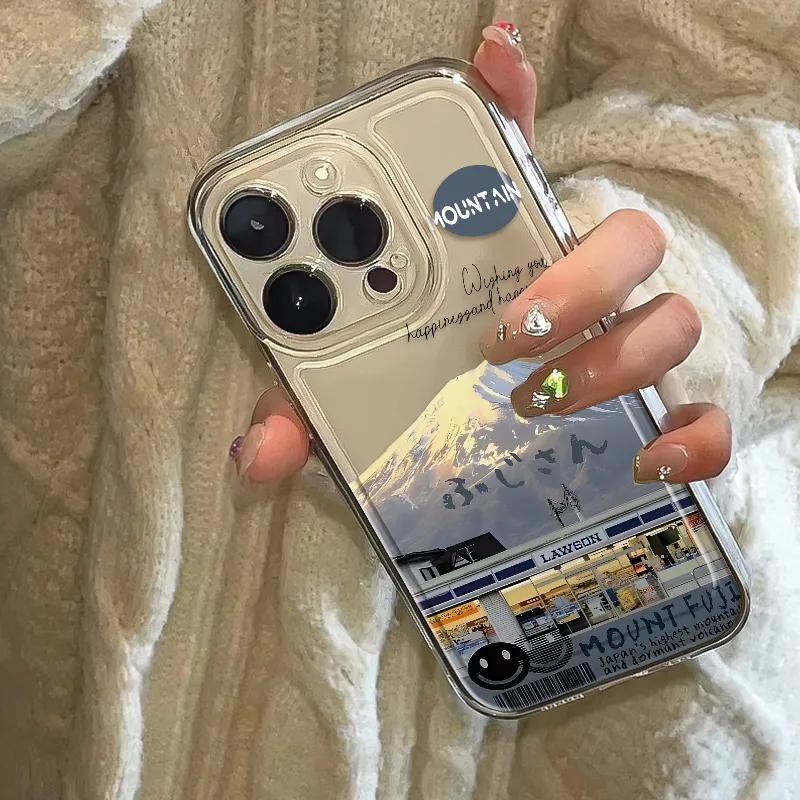 Красивый чехол Fuji Mountain для телефона Apple iPhone16promax-мягкий силиконовый прочный креативный противоударный чехол на