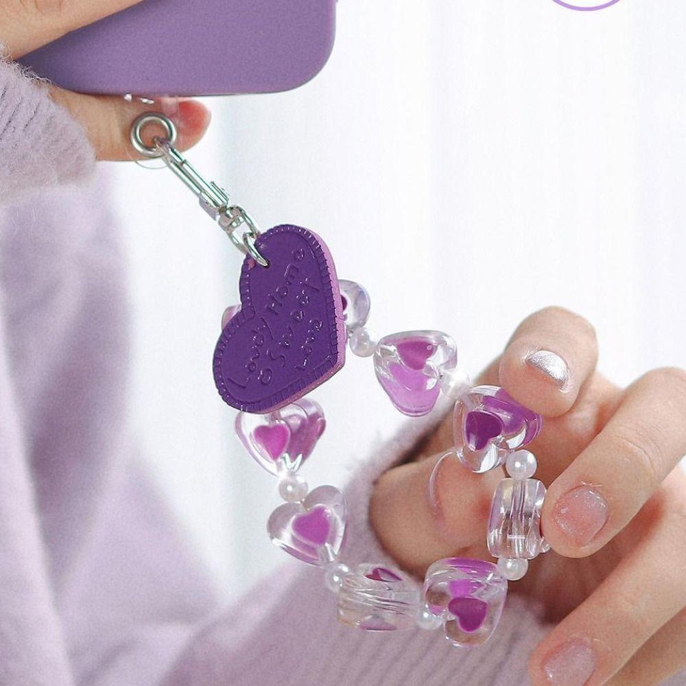 Брелок для мобильного телефона из бусин «Любовь», Защитный от падения браслет против потери телефона, Цепочка для телефона из бусин, Подвеска для телефона