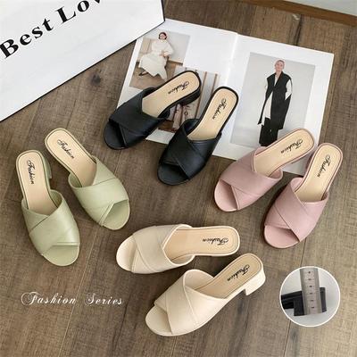 Женские повседневные летние шлепанцы на танкетке - Универсальные, однотонные, модные на низком каблуке с одним ремешком