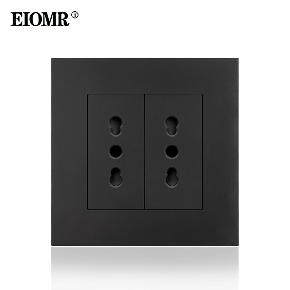 EIOMR Стандартная розетка Италия Чили, Панель из поликарбоната 86 мм*86 мм, Панель из кристального стекла, Итальянская розетка для ремонта дома