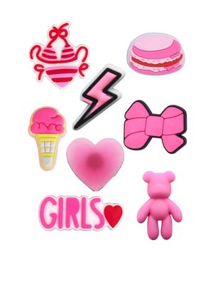 Джибитсы розовая тематика мода Pink Jibbitz 8 шт аксессуары крокс украшение
