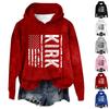 Women's Hooded Long Sleeve Printed Flannel Top Hooded Sweatshirt