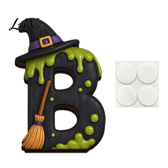 Halloween Party Table Decor Wooden BOO Decoration for Tiered Trays, Creative Tabletop Solid Wood Centerpieces Boo Sign