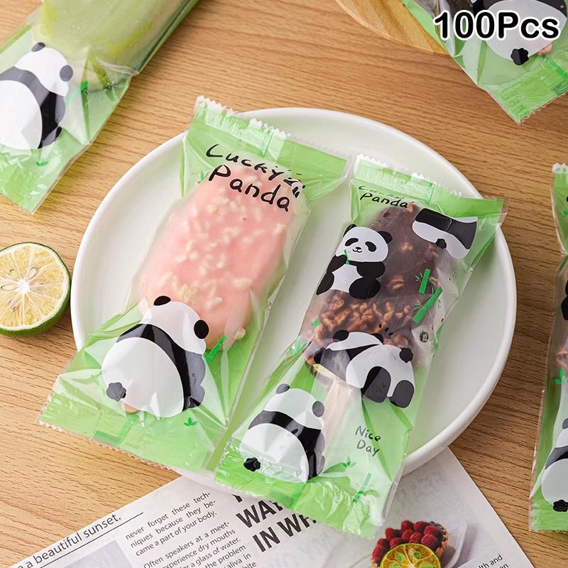 100 шт. пакет для мороженого-мороженого с пандой, одноразовый пластиковый пакет для заморозки, упаковка для мороженого-мороженого, декоративная форма