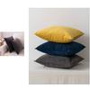 Seat Cushion Cover Solid Color Velvet Replacement Soft Decorative Reusable Zipper Sofa Pillow Case Accessories