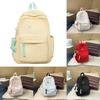 Solid Color School Bag Backpack Large Capacity Middle Schoolers Gift Unisex