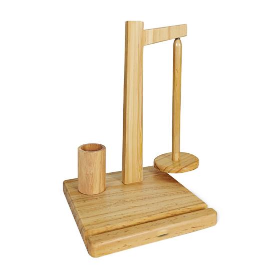 Деревянный держатель для пряжи с держателем для телефона, вращающийся маятник, вращающаяся машинка для вязания крючком и пряжей