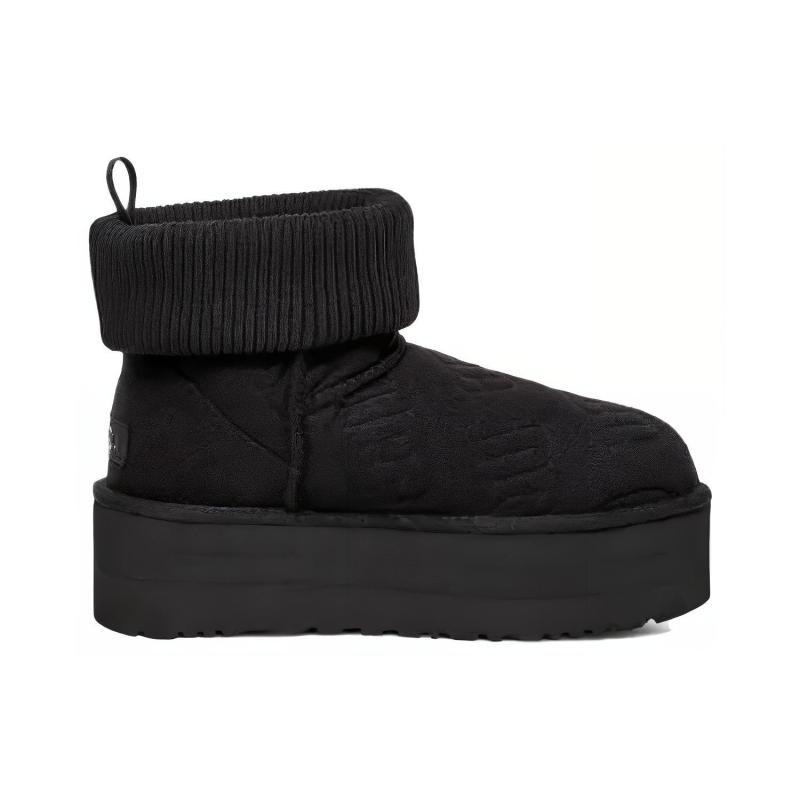 UGG Классические мини-платформы, войлочные ботинки, черные женские кроссовки 1144047-BLK