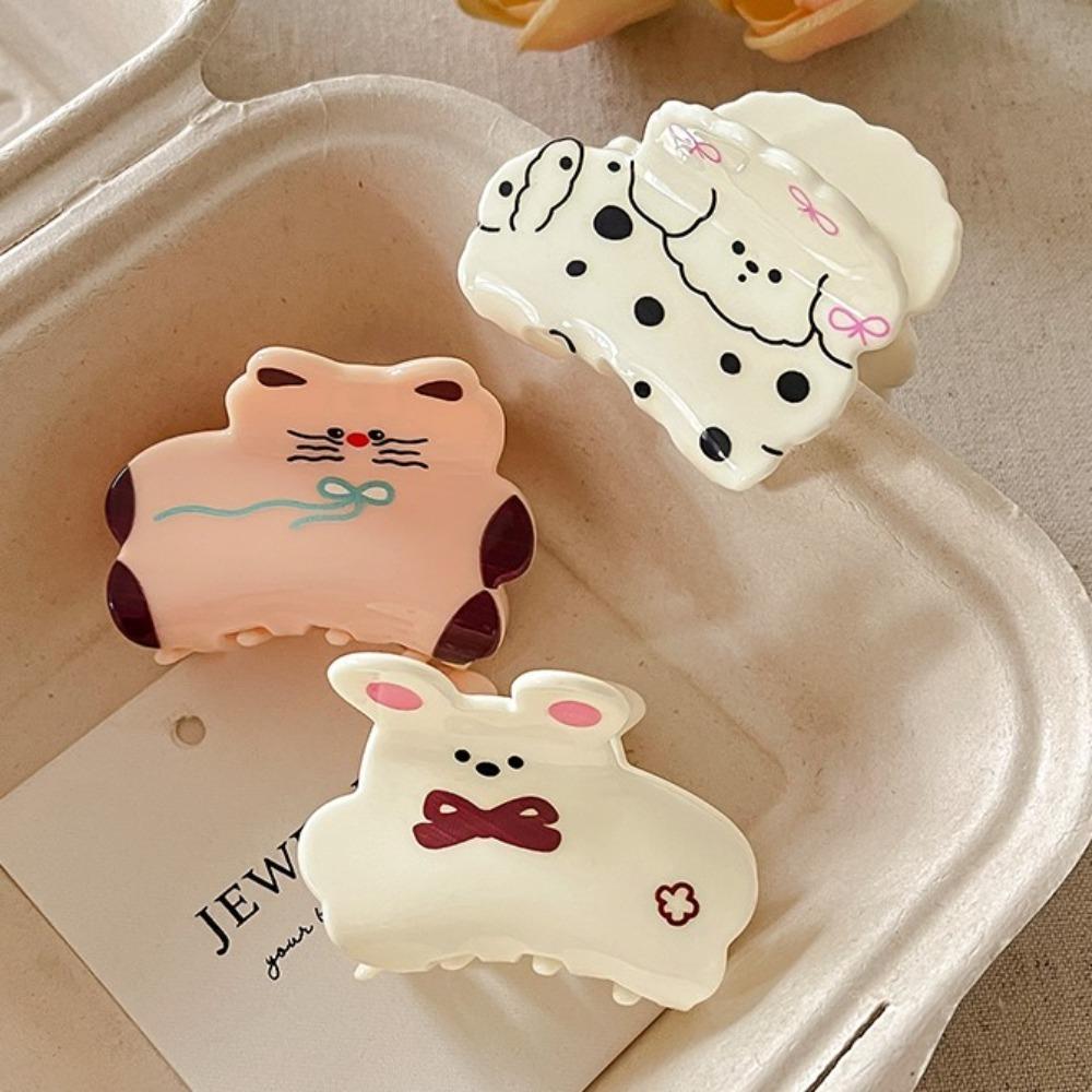 Корейский стиль Клетчатая заколка для собак Краб Щенок Пятнистая заколка для кошек Маленькая заколка для акулы Аксессуары для волос