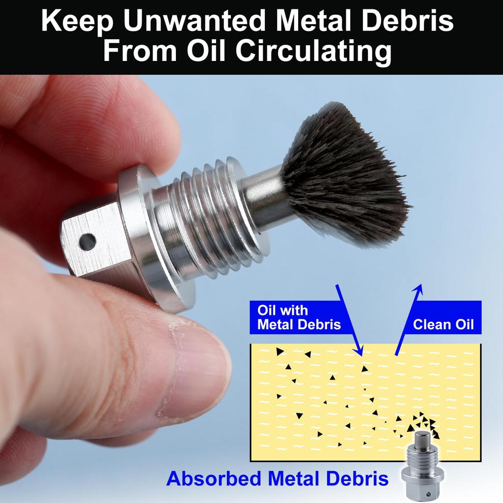 Магнитная пробка для слива масла, усиленный болт для слива масла M14 x 1,5 мм, пробка для слива масла из алюминиевого сплава с 3 гайками для слива поддона картера и шайбами для слива