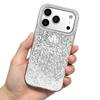 Простой чехол с узором «Дерево» для iphone 14 11 16 Plus Air 17 Pro 13 18 Pro Max 15 XR XS Max 12 Серебристый блеск Фон с эффектом трещин