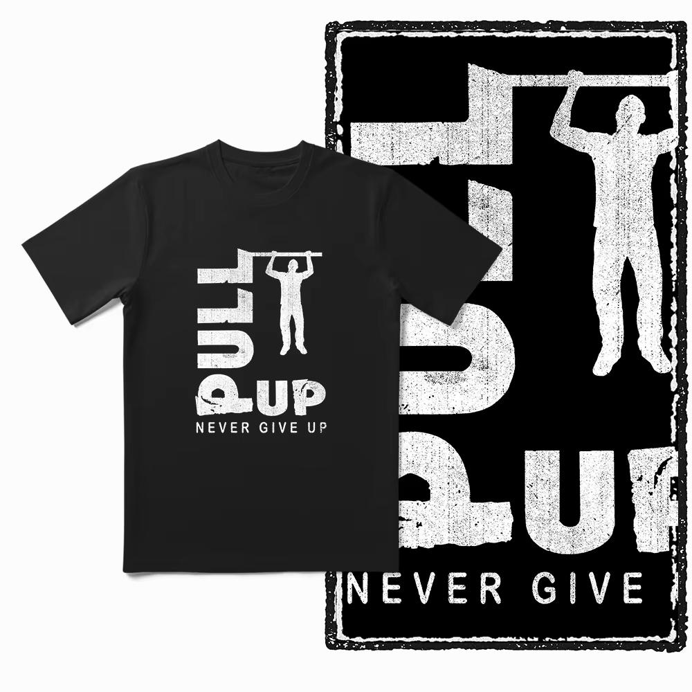 2025 Лето Узор со штангой Тренировочная футболка с коротким рукавом Хлопковая Свободная и Дышащая Мужская Футболка Топ для Фитнес-Энтузиастов