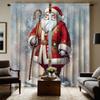 2 шт. HD снежная гора, тростник Санта-Клаус декоративная занавеска белый галстук цифровая печать занавеска украшение дома стиль де