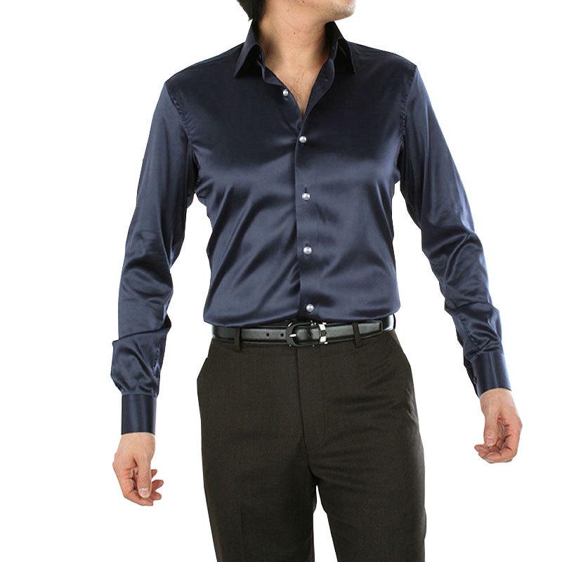 Летняя мужская мода повседневные рубашки с длинным рукавом Fit Party Shirt Top Blouse