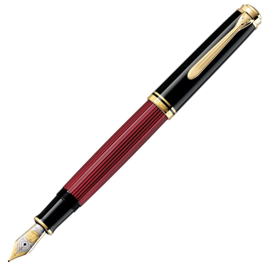 Pelikan Pelikan Fountain Pen F Fine Point Souveraine Red Stripe M800 Genuine Imported Product