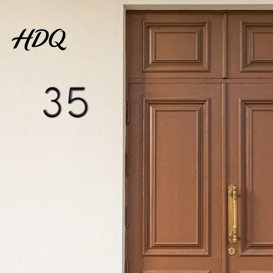 UV Resistant House Numbers 5-Inch for Outside Zinc Alloy Floating Address with Rust-proof Mounting Screws Modern Black Metal Door Mailbox