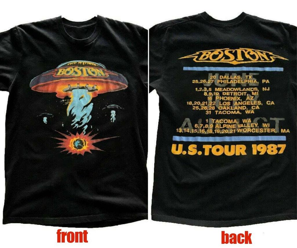 VTG 2 sides US Tour 1987 Boston Band Shirt Classic Black Unisex S-5XL EM0430