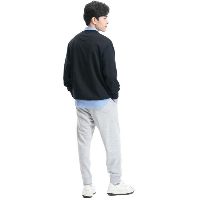 Uniqlo Однотонная футболка с круглым вырезом и длинным рукавом, унисекс, черная 460322-09